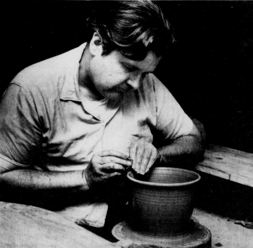 Dean Mullavey, at the Pottery,1968: Photo: Gerry Lemay; Sherbrooke Daily Record, June 28, 1968.