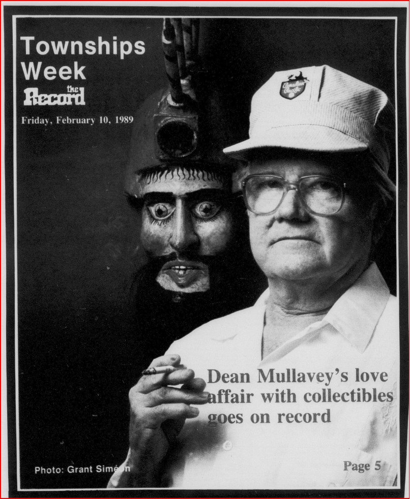 Dean Mullavey’s love affair with collectibles goes on record. Townships Week: the Record, February 10, 1989: Photo Grant Simeon.