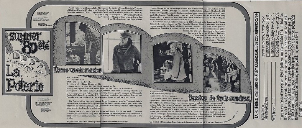 a multiple-page scan of one of the final Pottery brochures as designed by his protege Alan Gerrish (with a little drawing of the kiln